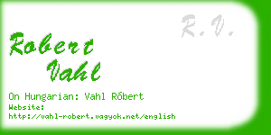 robert vahl business card