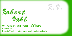 robert vahl business card